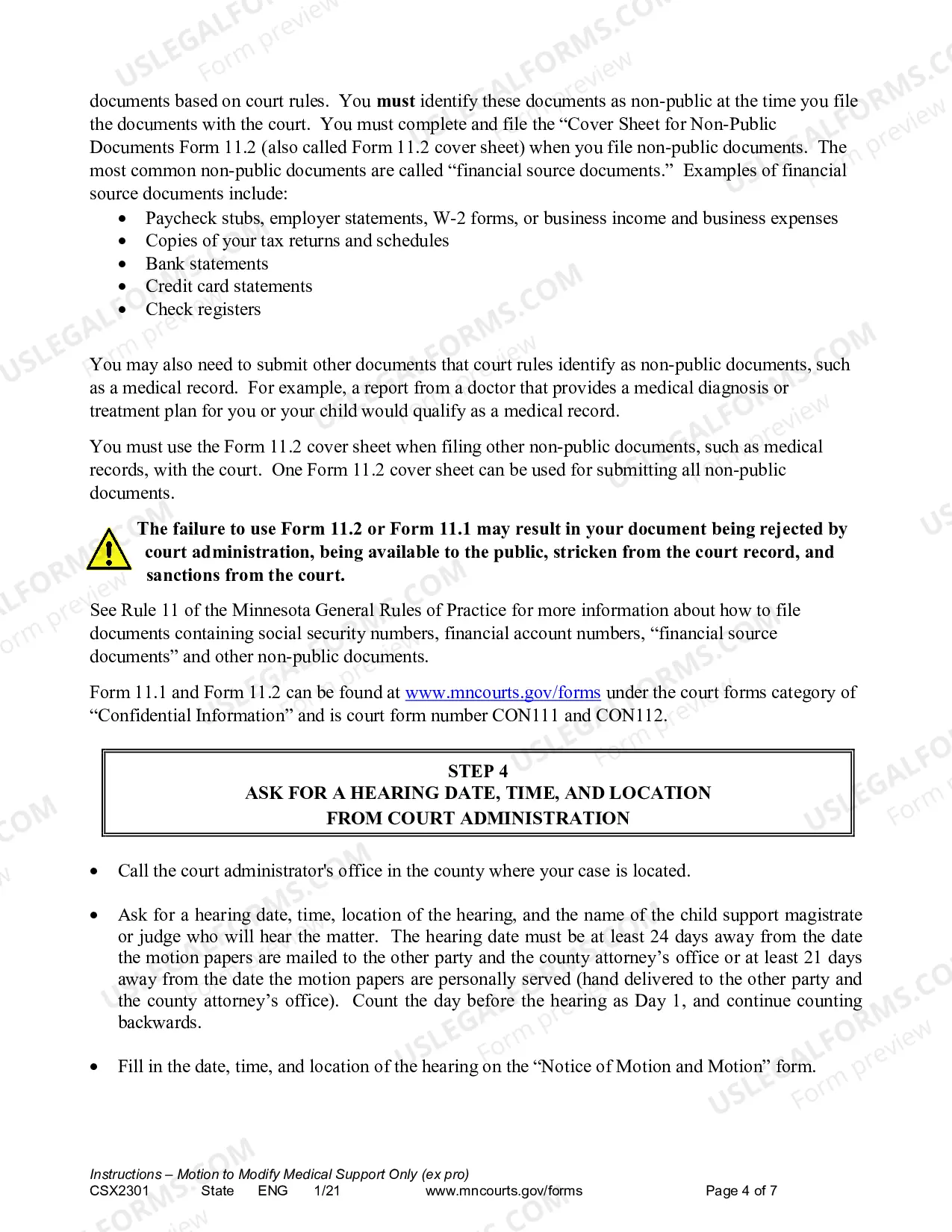 Preview Instruction - Motion to Modify Medical Support Only (Expedited Process)