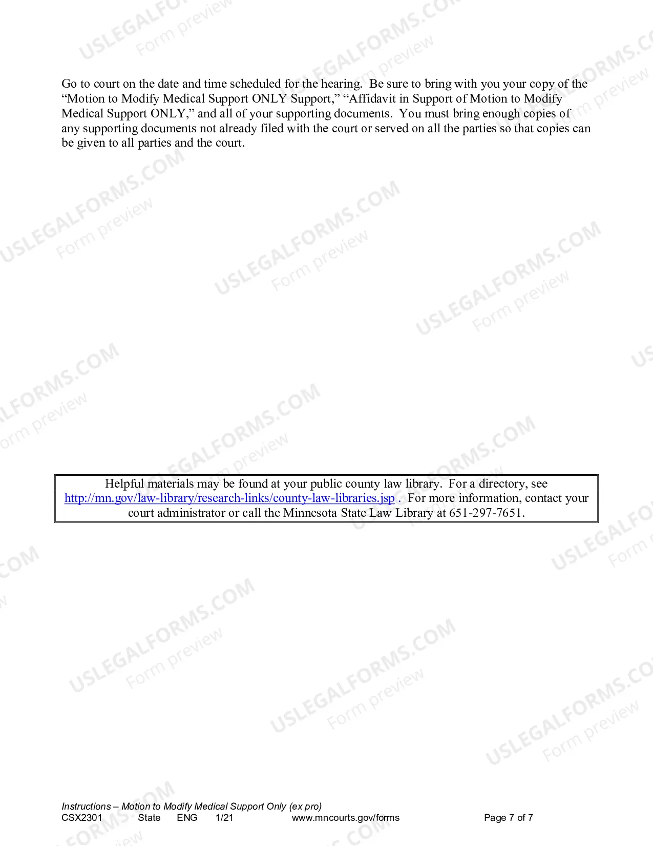 Preview Instruction - Motion to Modify Medical Support Only (Expedited Process)