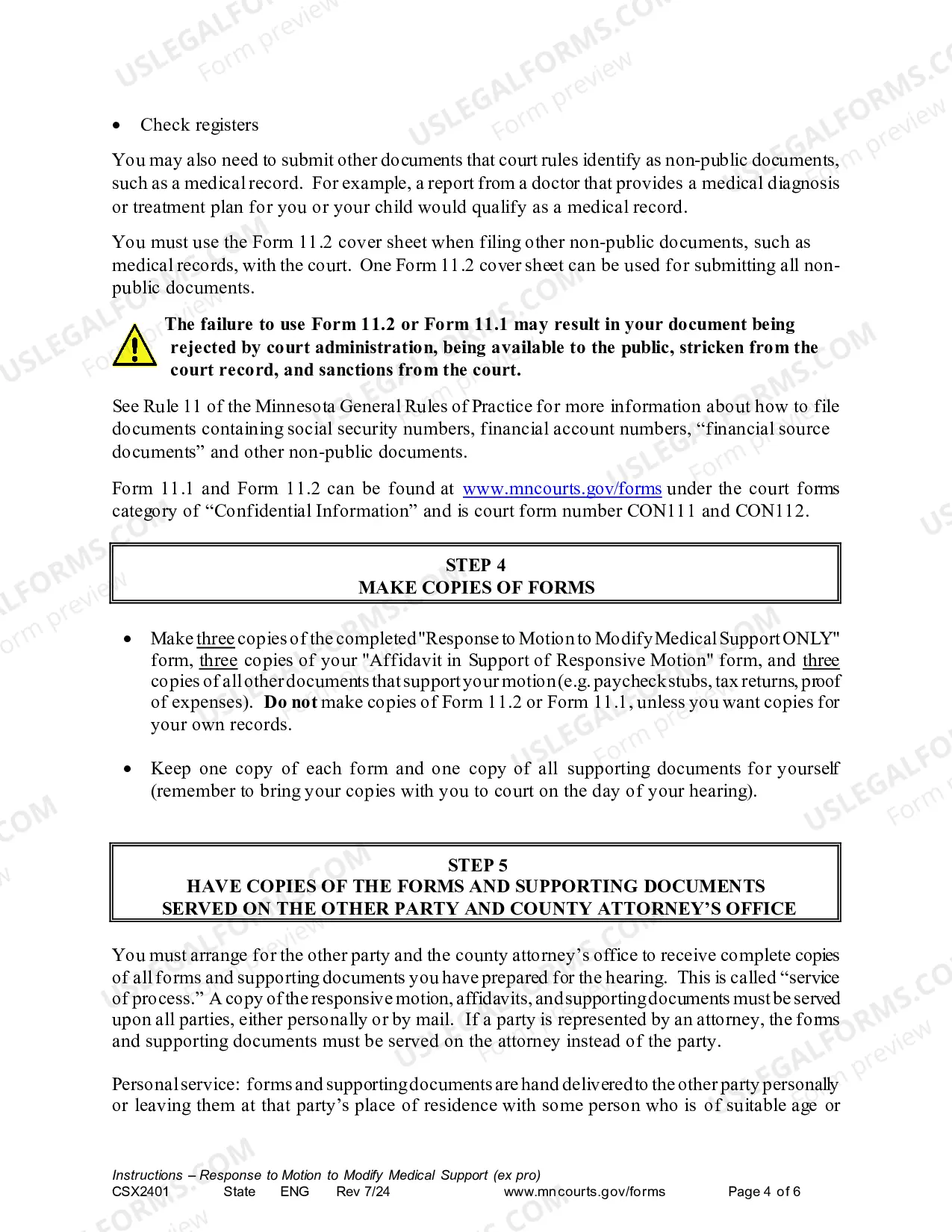 Preview Instructions - Responsive Motion to Modify Medical Support Only (Expedited Procedd)