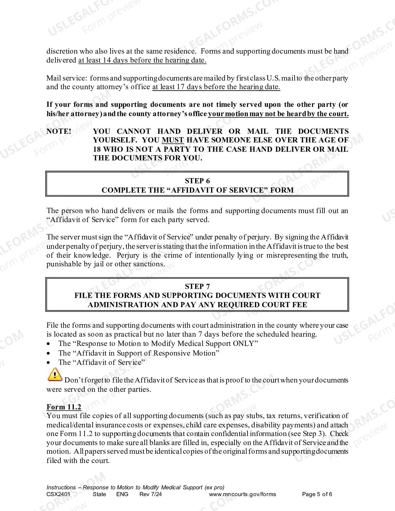 Preview Instructions - Responsive Motion to Modify Medical Support Only (Expedited Procedd)