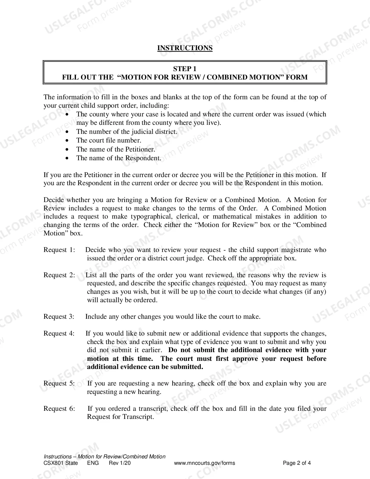 Preview Instructions - Motion for Review