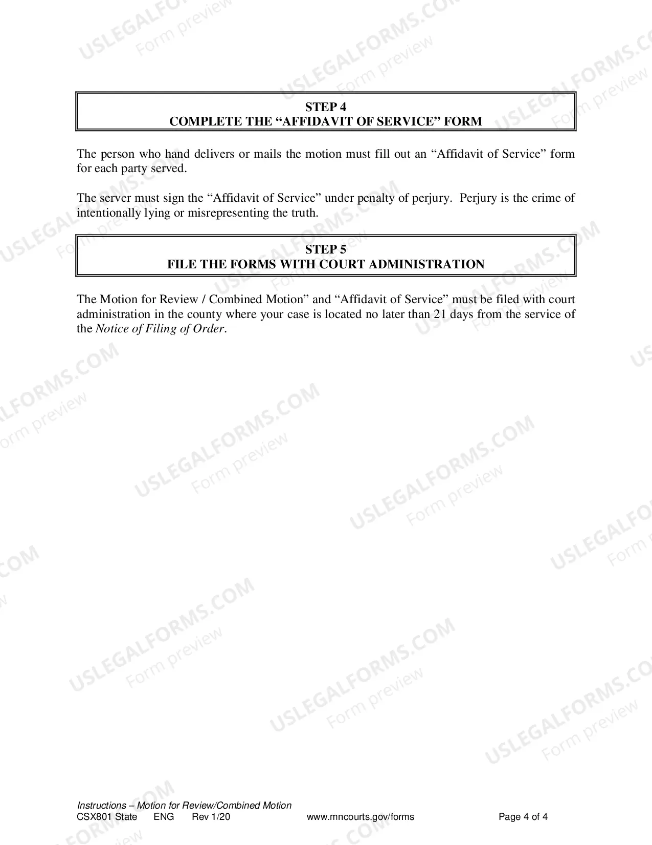 Preview Instructions - Motion for Review