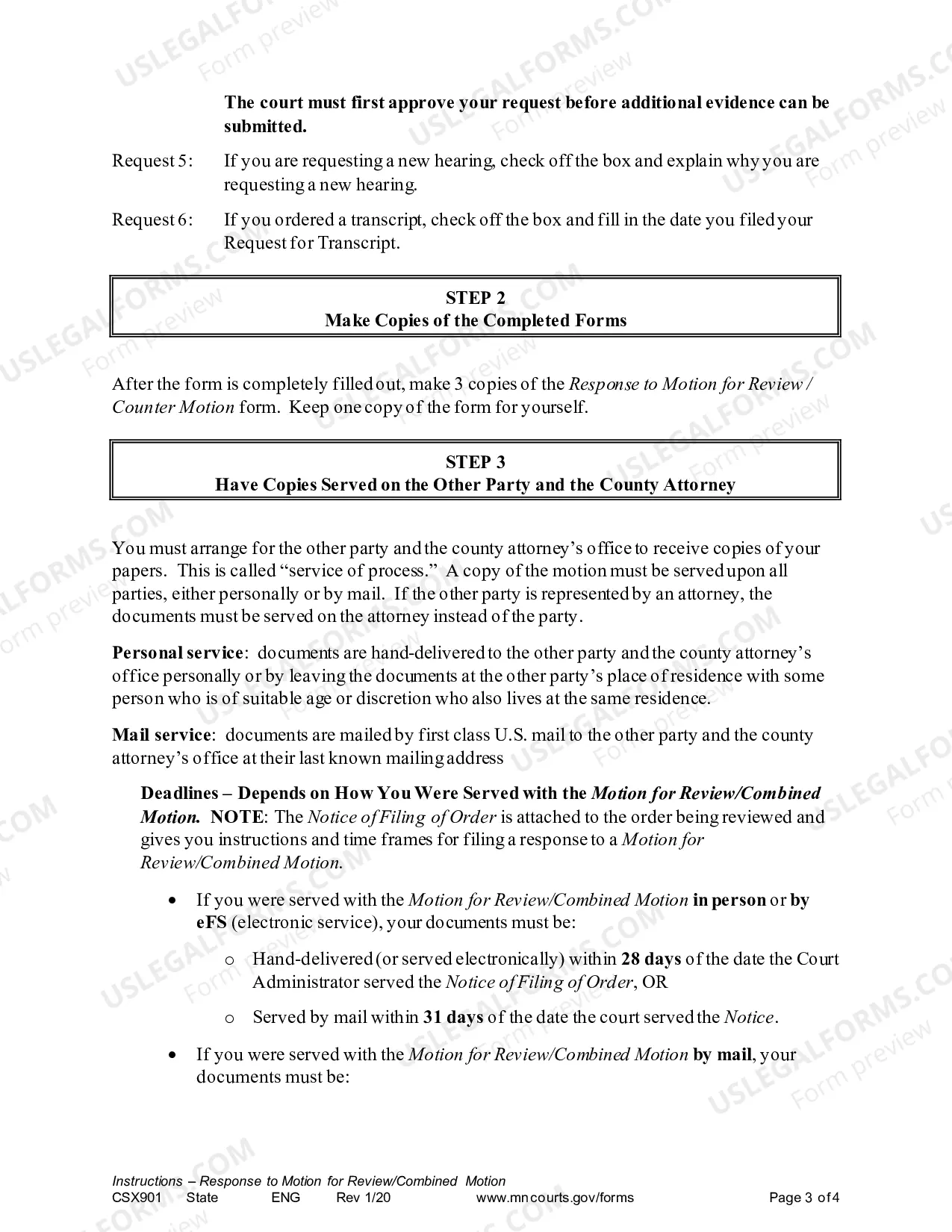 Preview Instructions - Response to Motion for Review/Counter Motion