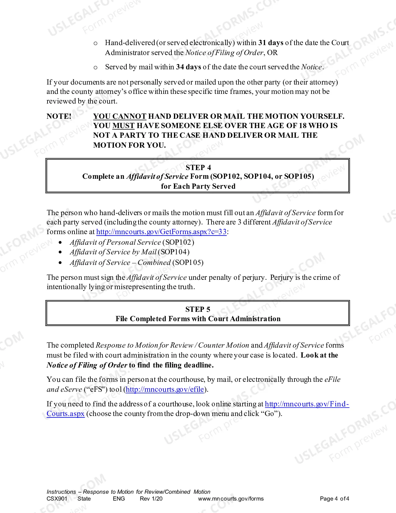 Preview Instructions - Response to Motion for Review/Counter Motion