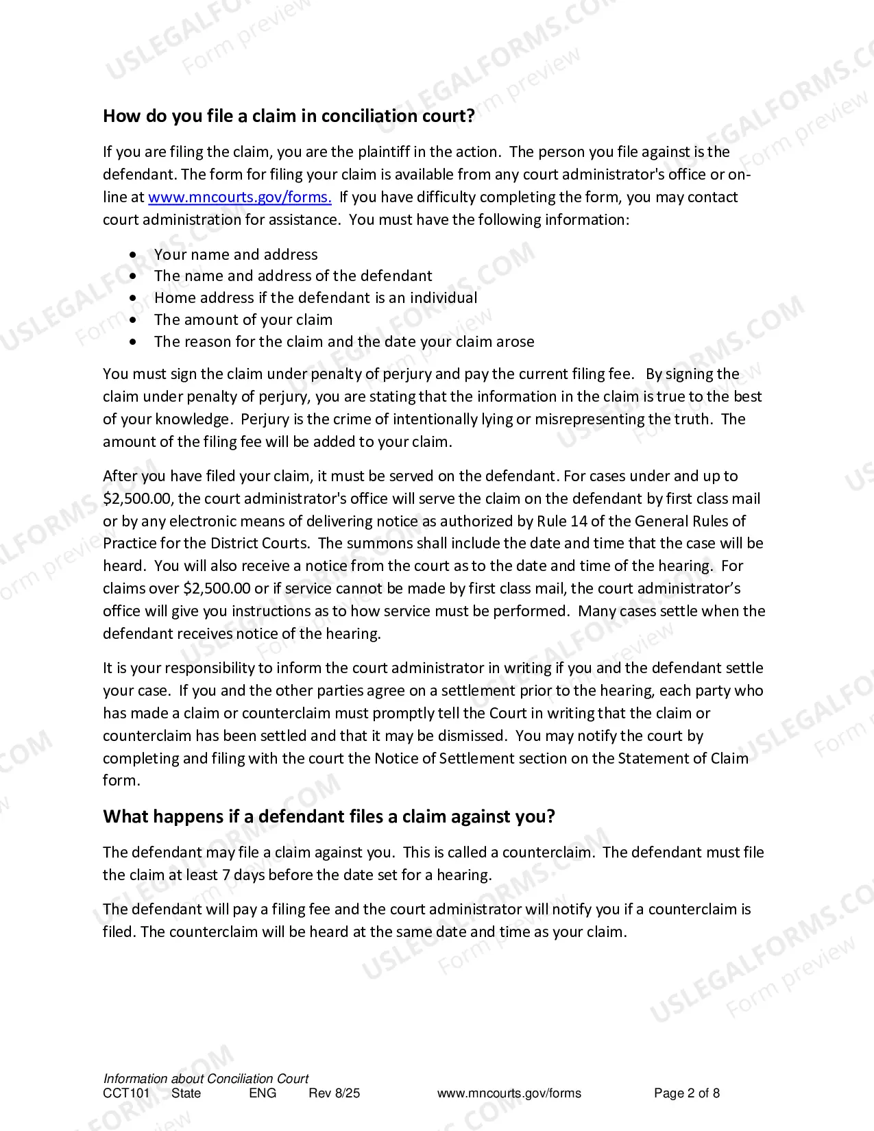 Preview Information About Conciliation Court