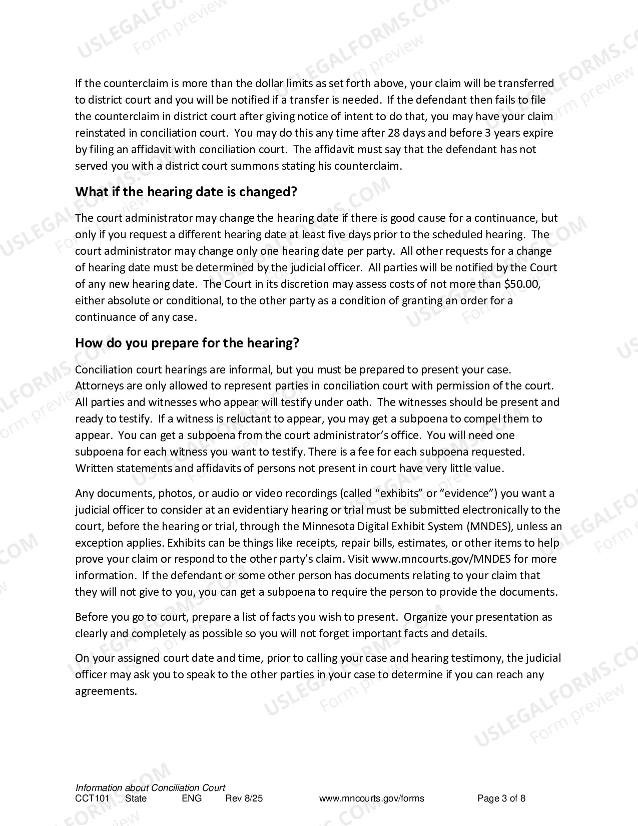 Preview Information About Conciliation Court