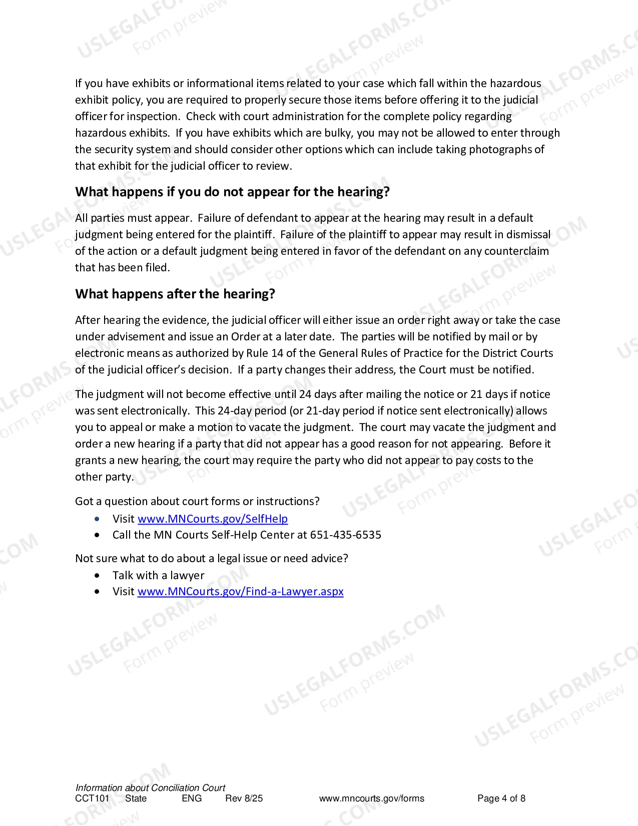 Preview Information About Conciliation Court