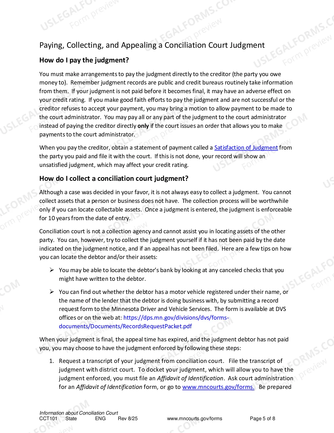 Preview Information About Conciliation Court