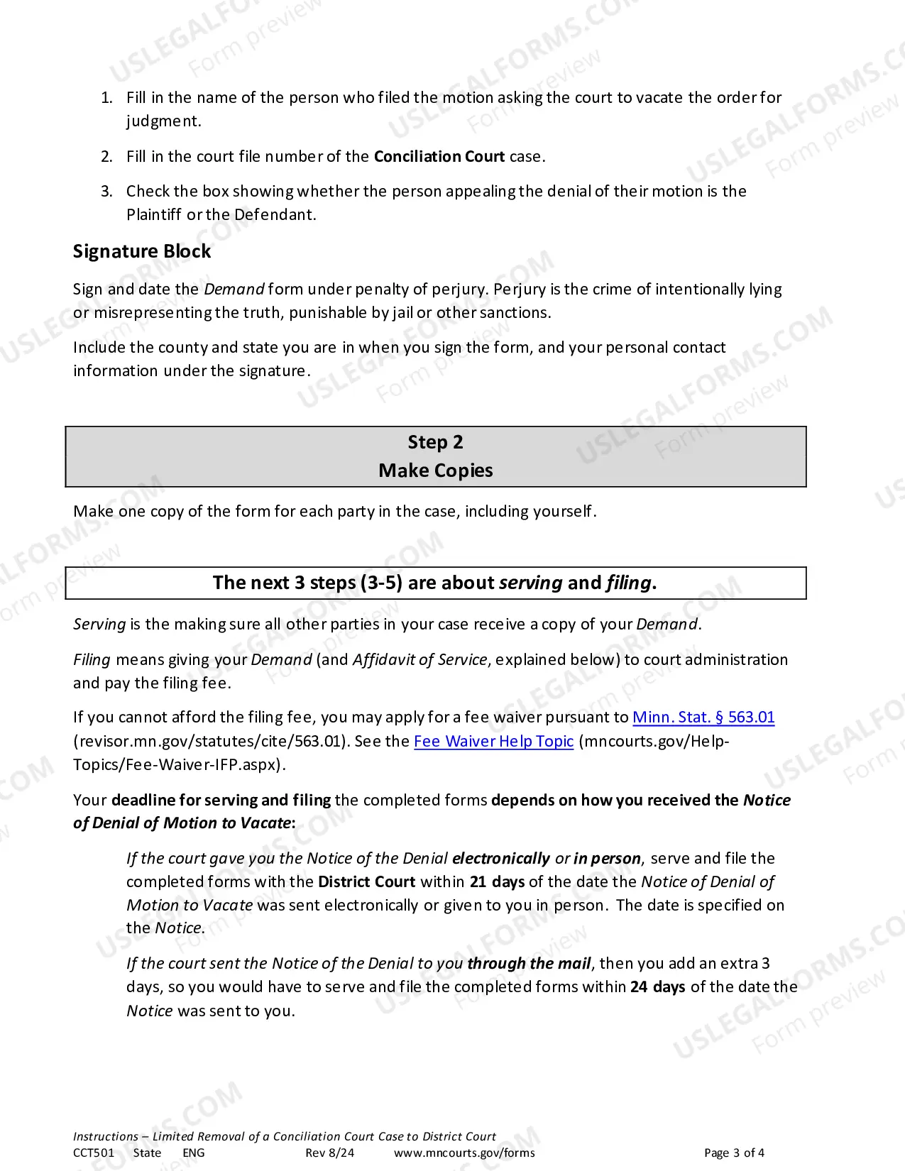 Preview Instructions - Limited Removal