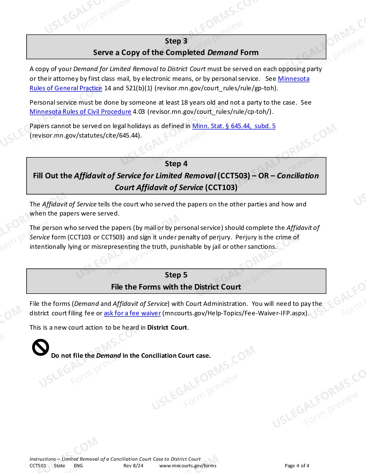 Preview Instructions - Limited Removal