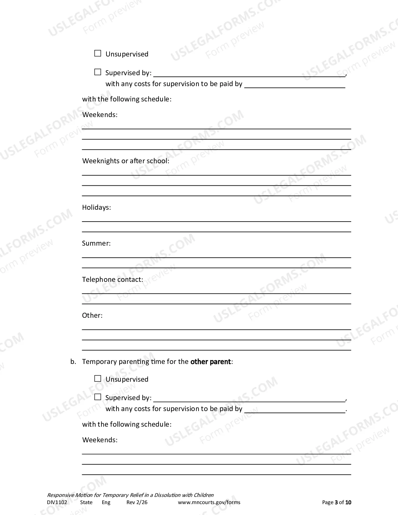 Preview Responsive Notice of Motion and Motion For Temporary Relief With Children