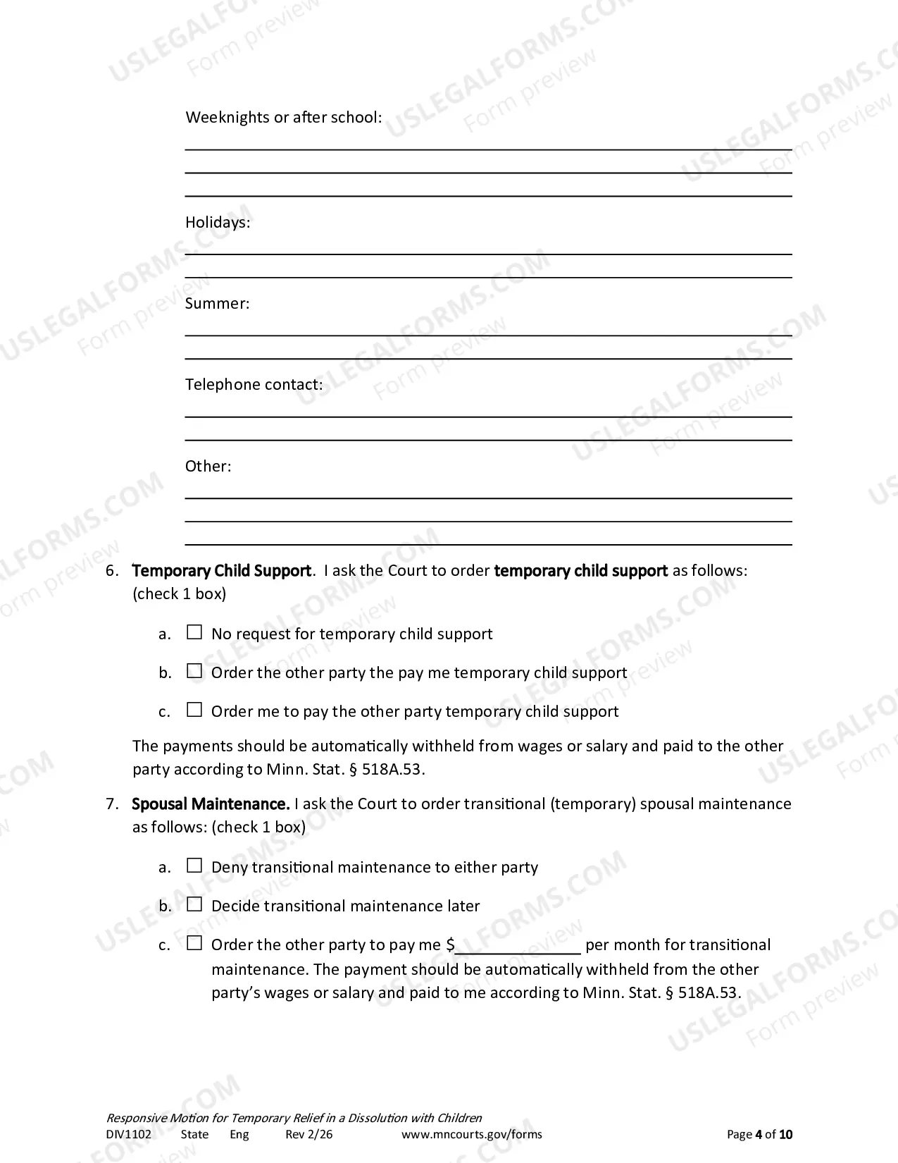 Preview Responsive Notice of Motion and Motion For Temporary Relief With Children