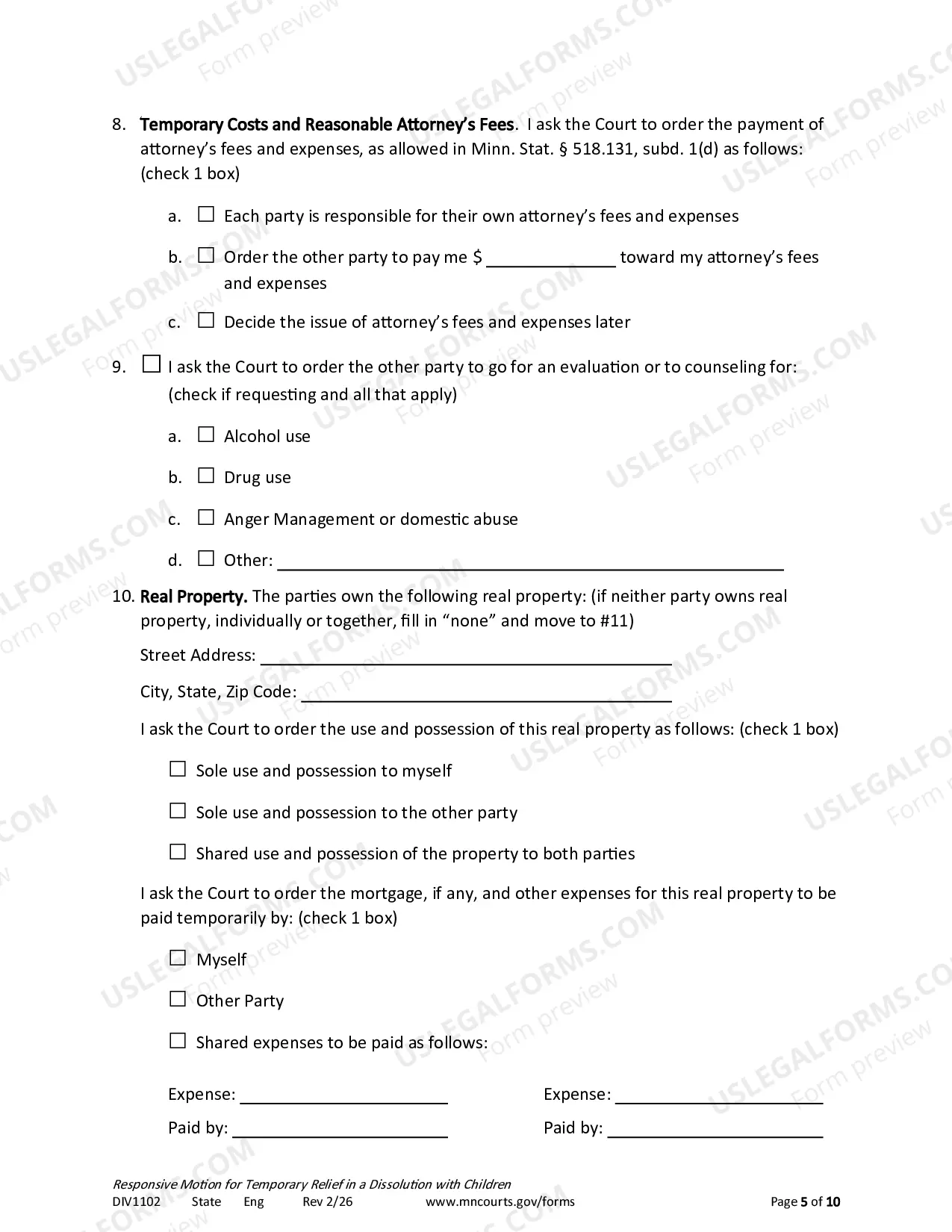 Preview Responsive Notice of Motion and Motion For Temporary Relief With Children