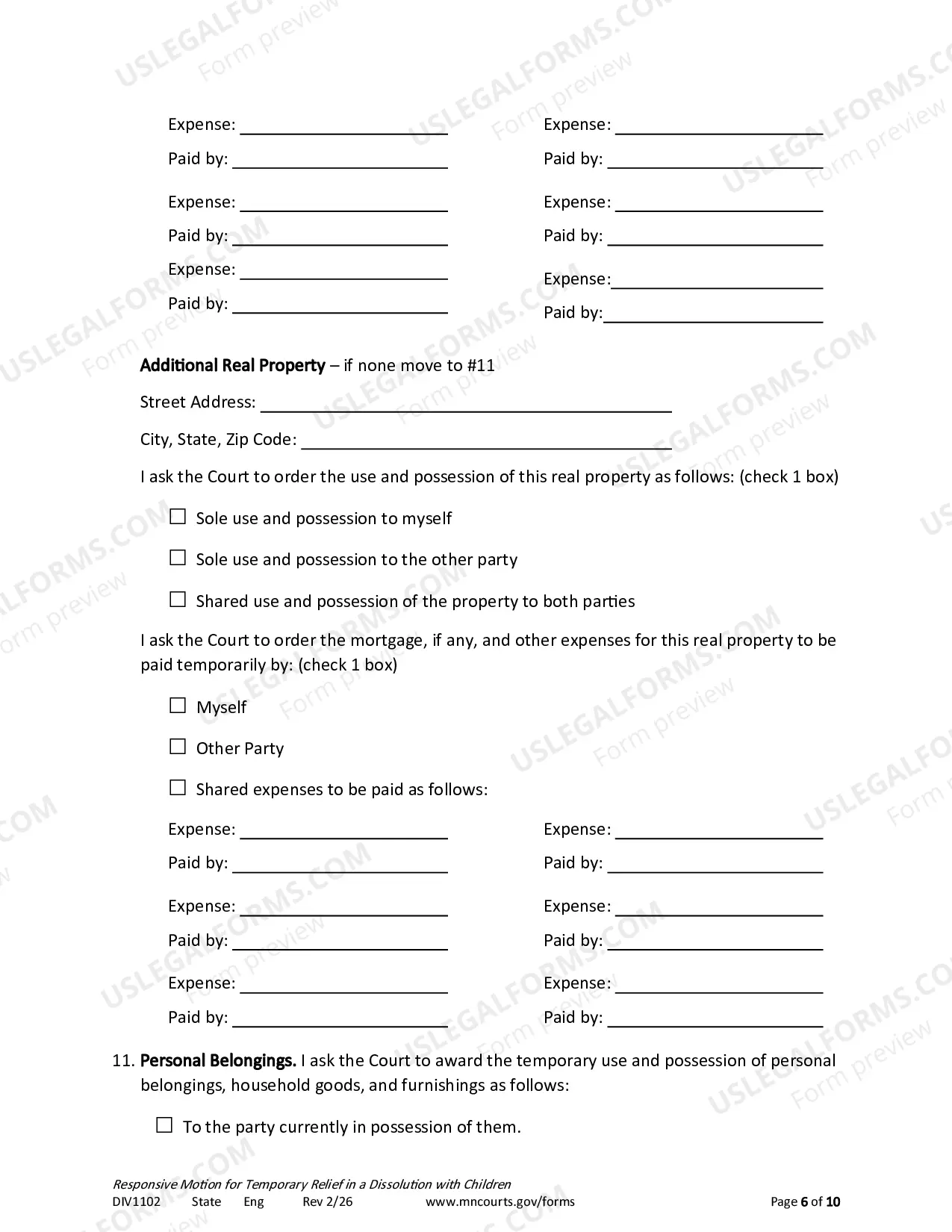 Preview Responsive Notice of Motion and Motion For Temporary Relief With Children