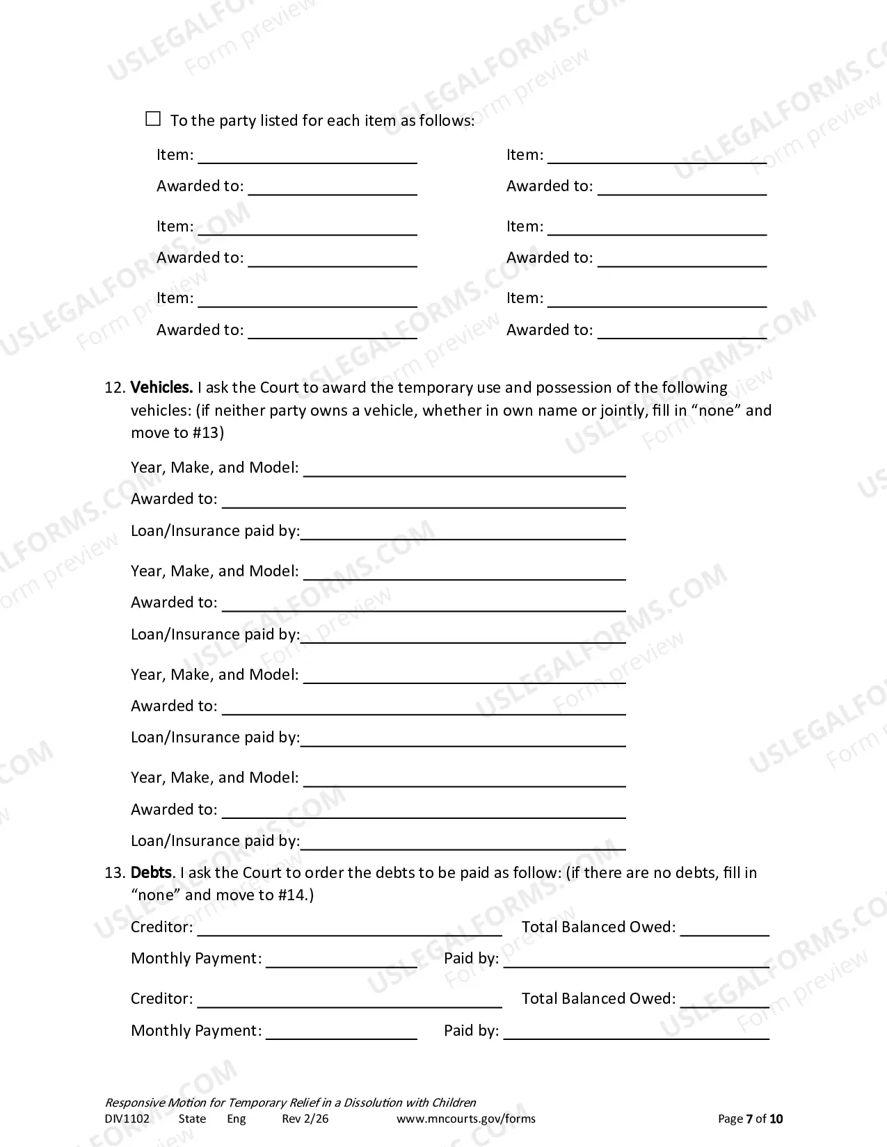 Preview Responsive Notice of Motion and Motion For Temporary Relief With Children