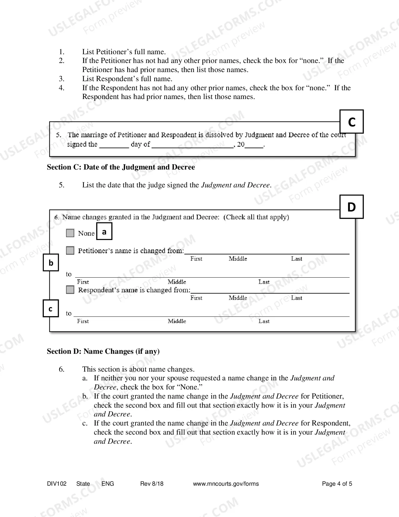 Preview Instructions - Completing Certificate of Dissolution Form