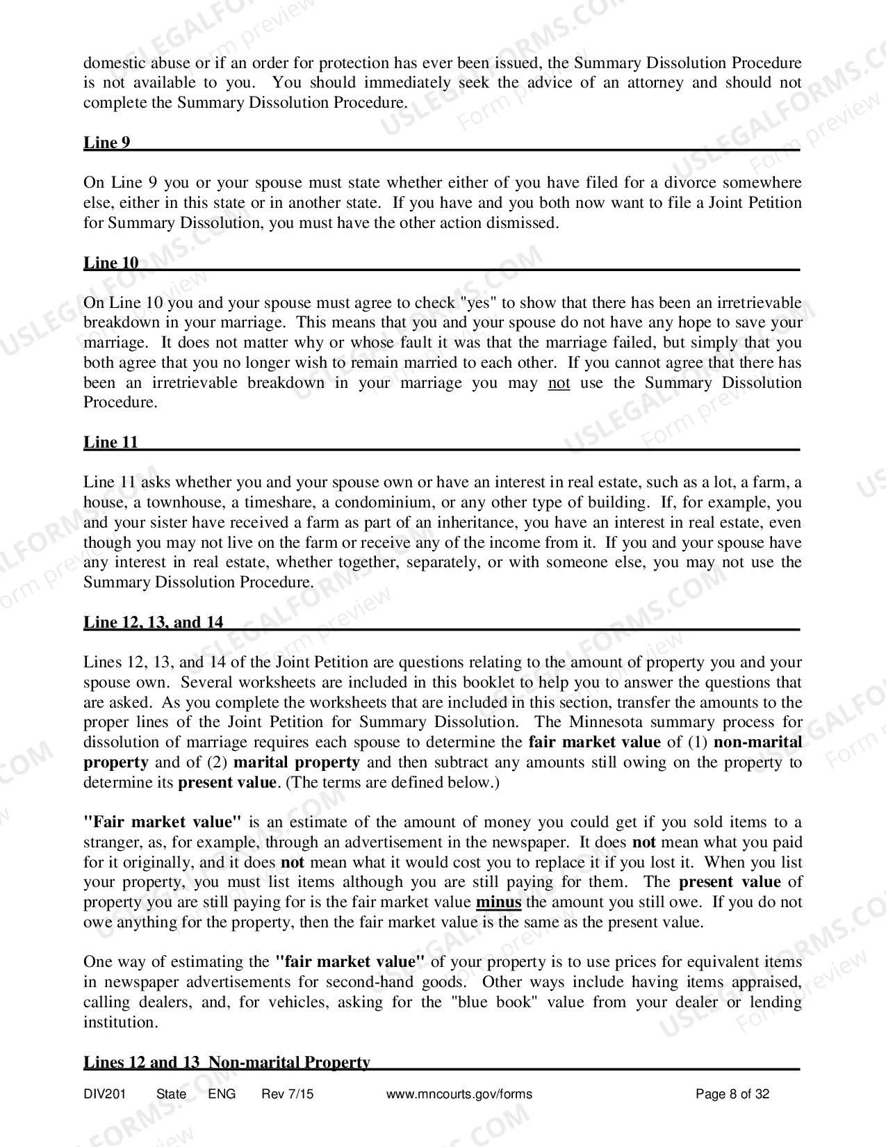 Preview Instructions - Summary Dissolution