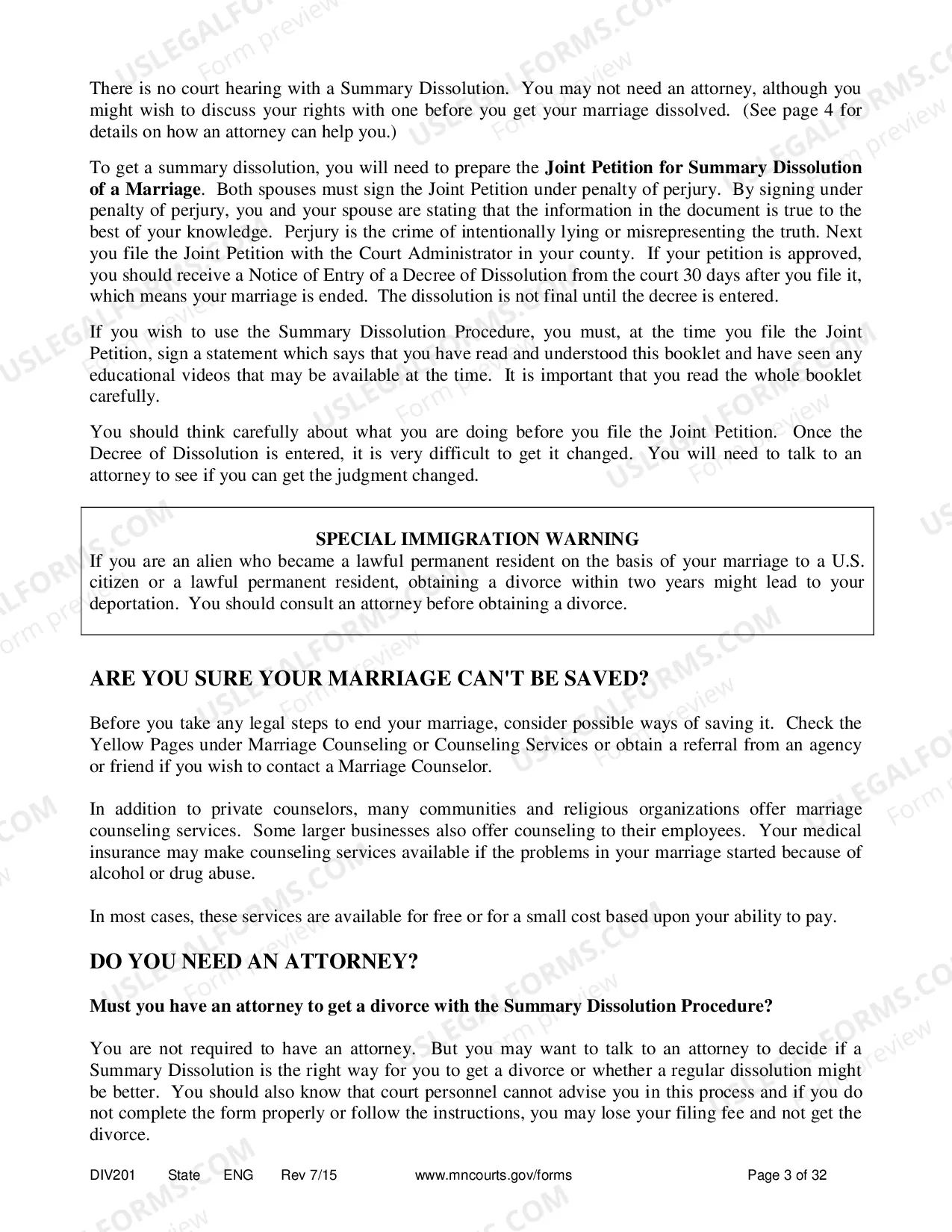 Preview Instructions - Summary Dissolution