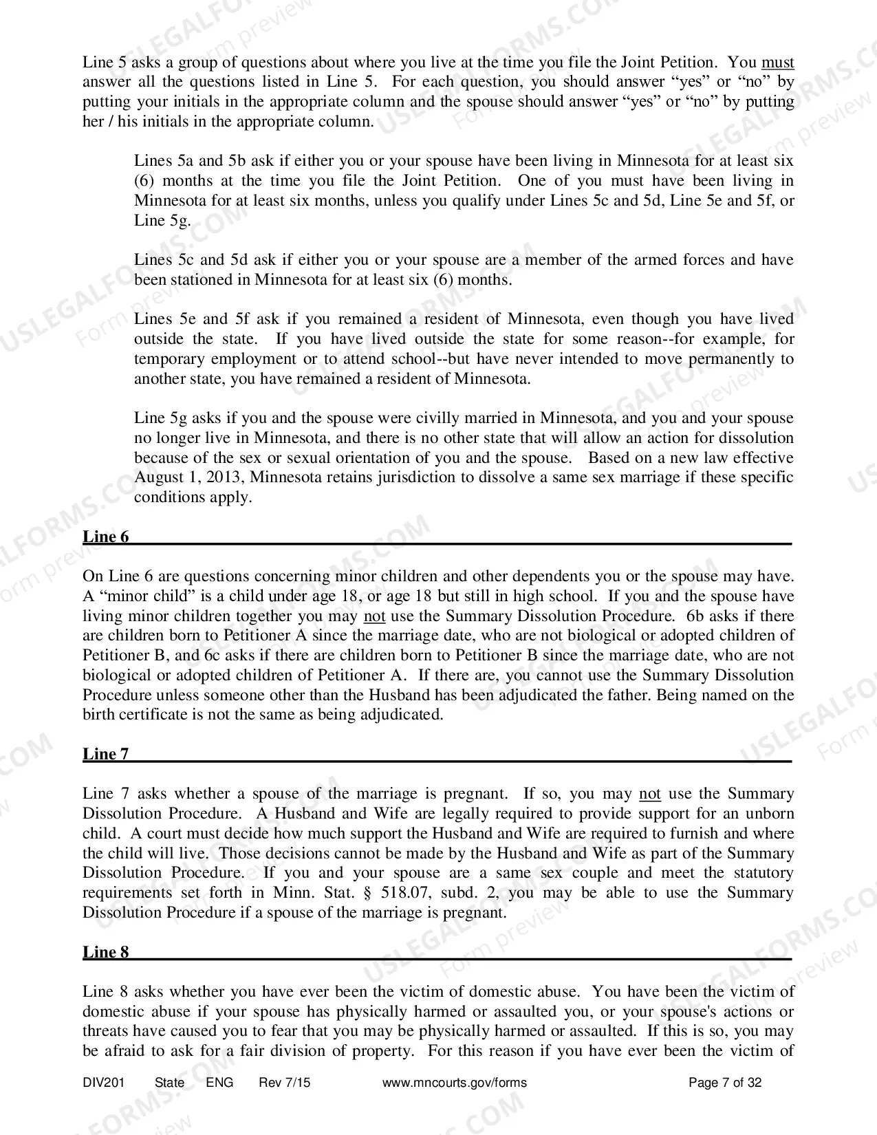 Preview Instructions - Summary Dissolution