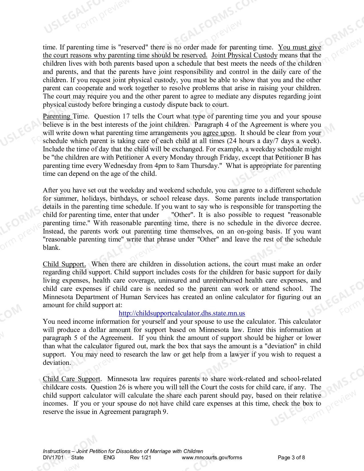 Preview Instructions for Joint Petition for Dissolution of Marriage With Children