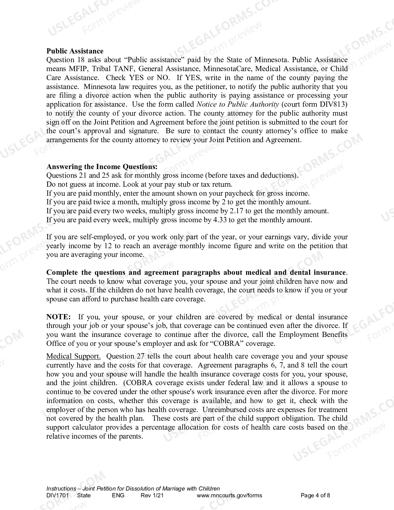 Preview Instructions for Joint Petition for Dissolution of Marriage With Children