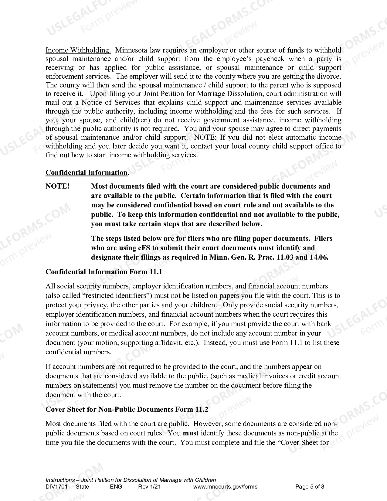 Preview Instructions for Joint Petition for Dissolution of Marriage With Children
