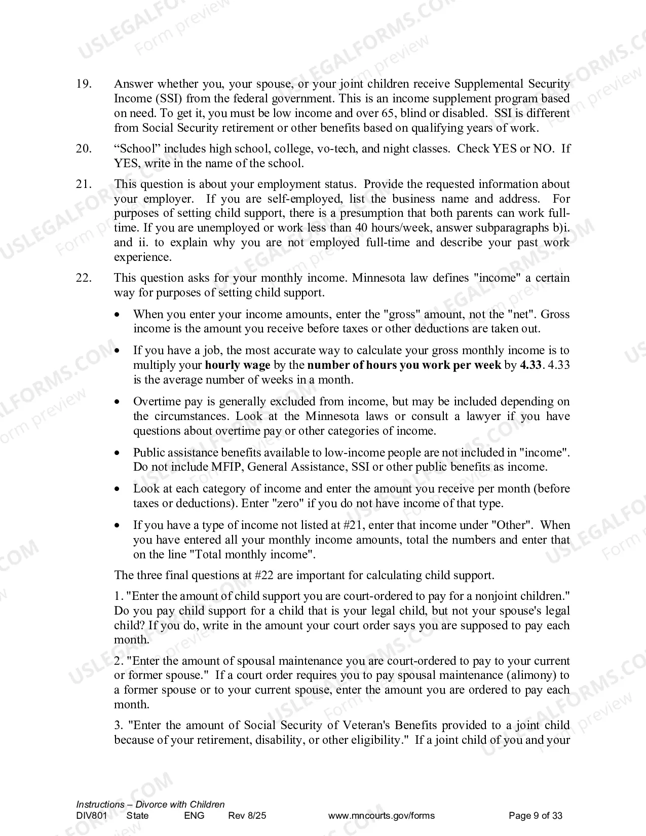 Preview Instructions - Dissolution with Children