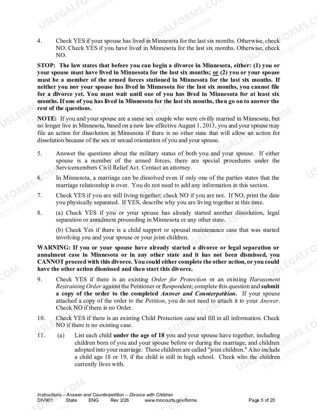 Preview Instructions - Answer and Counter Petition