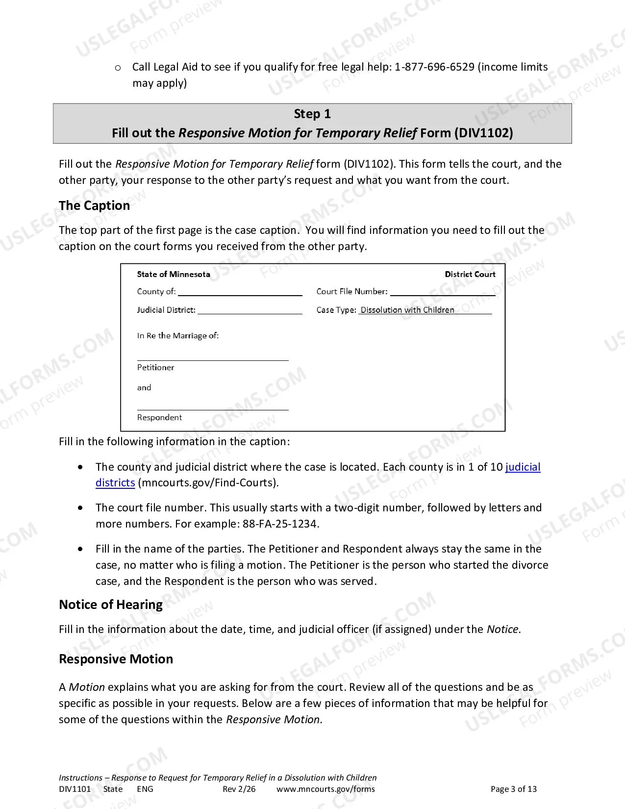 Preview Instructions - Response to Temporary Relief with Children