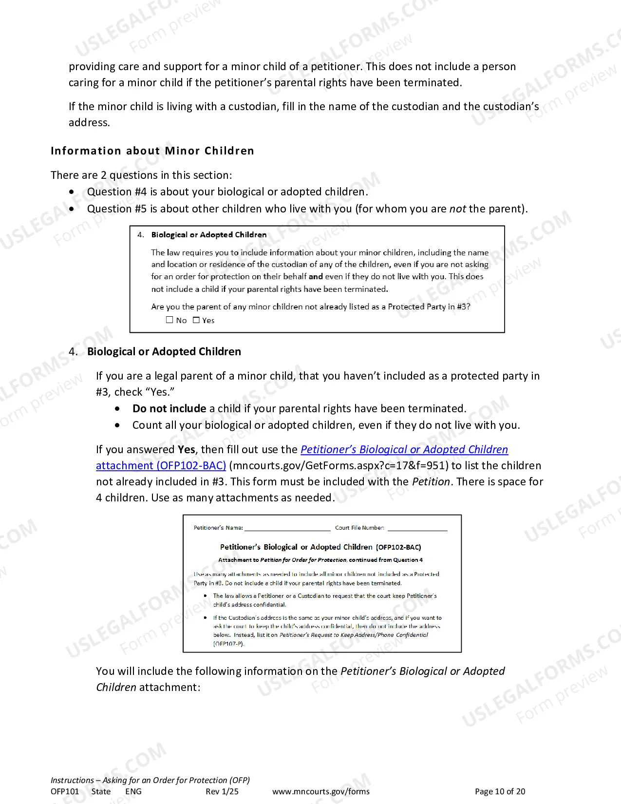 Preview Instructions - Applying for an Order for Protection