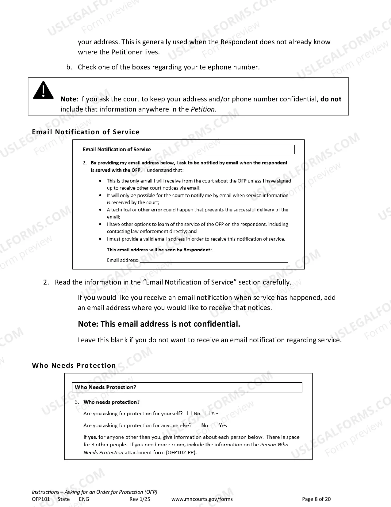Preview Instructions - Applying for an Order for Protection