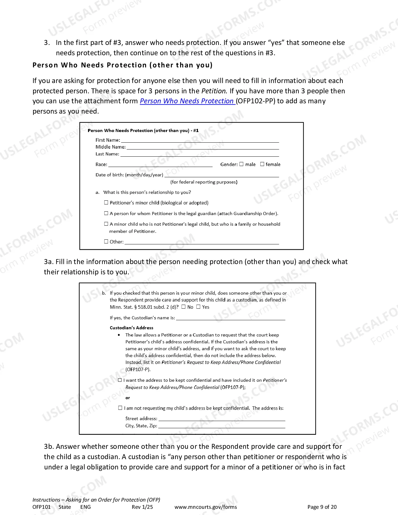 Preview Instructions - Applying for an Order for Protection
