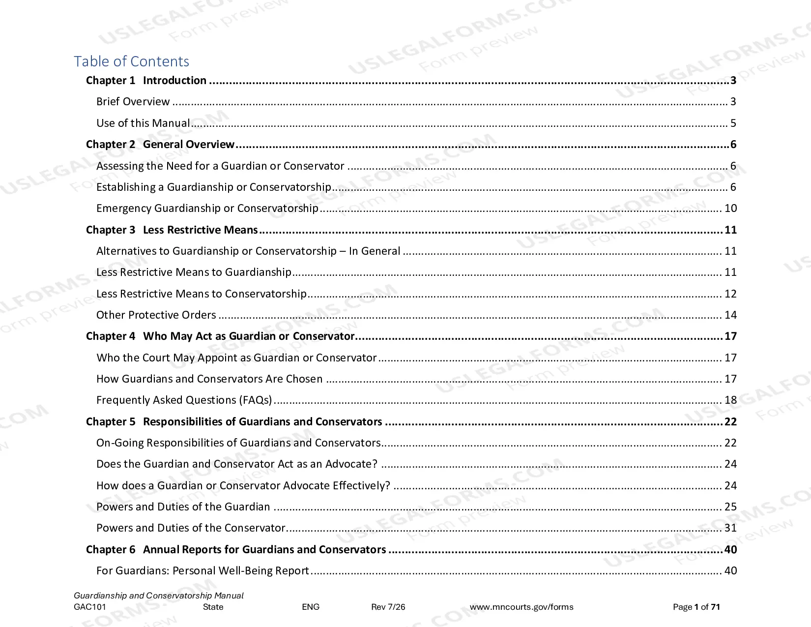 Preview Guardianship and Conservatorship Manual