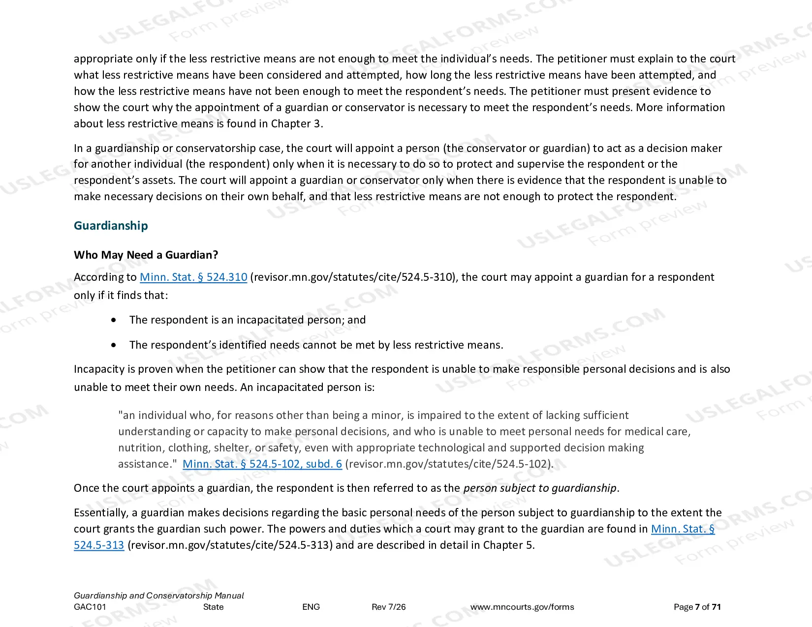 Preview Guardianship and Conservatorship Manual