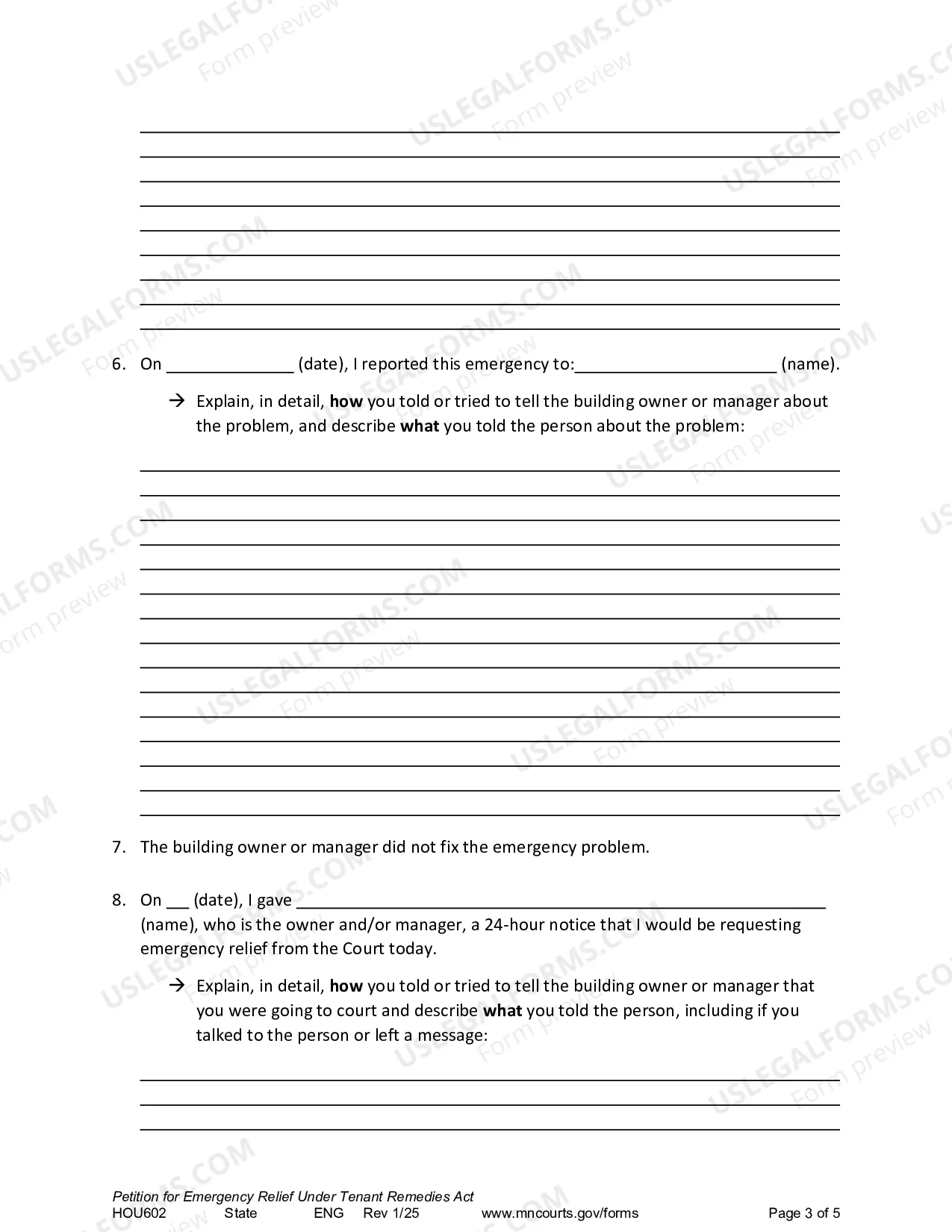 Preview Petition For Emergency Relief Under Tenant Remedies Act
