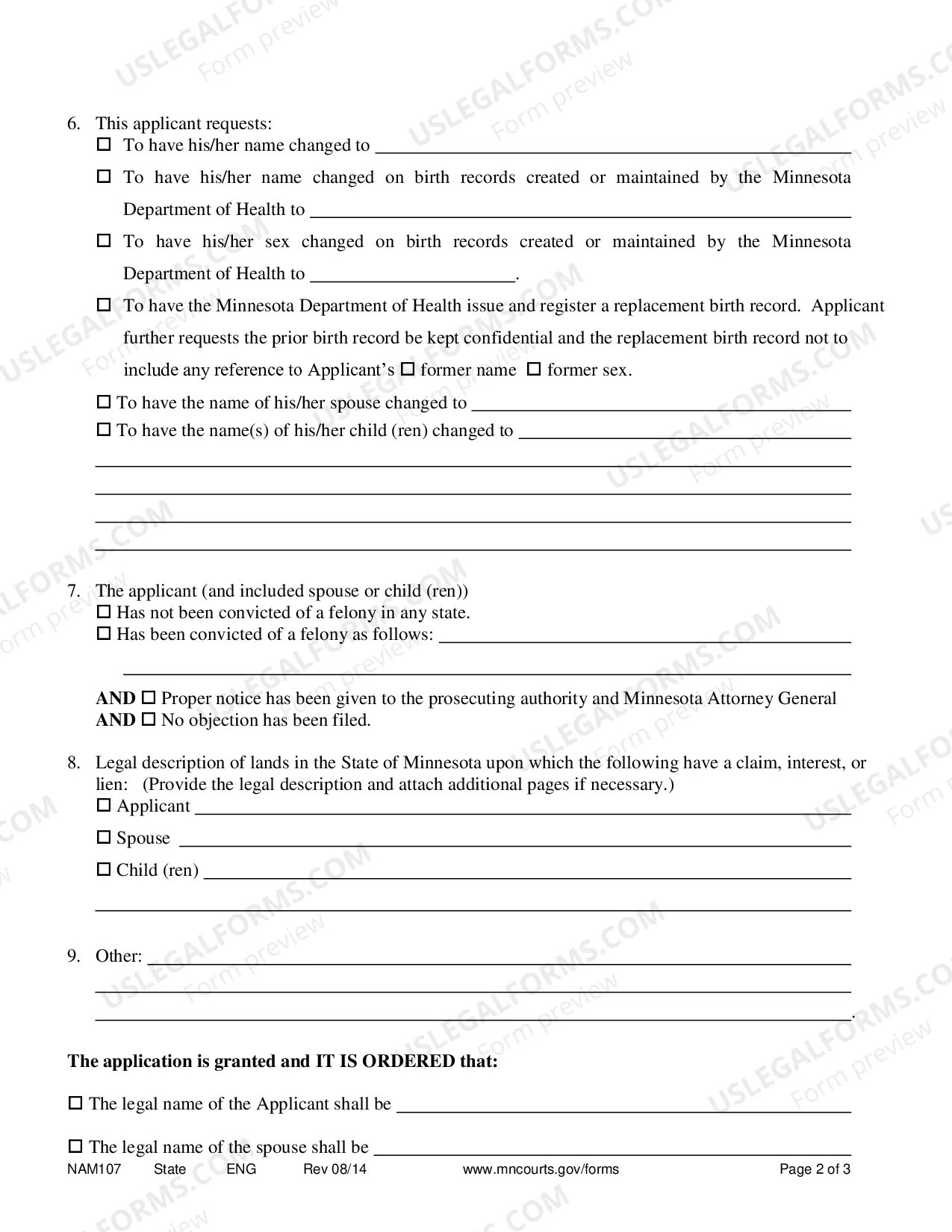 Preview Order Granting Name Change