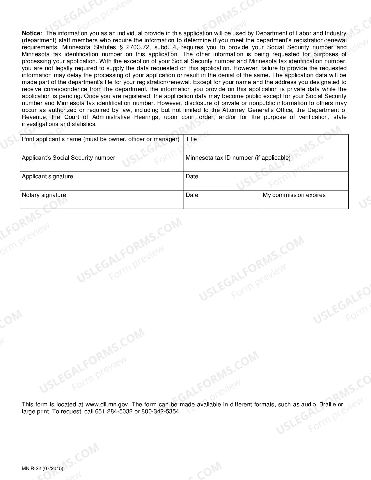 Preview Application For Registration or Renewal of Registration As Registered Rehabilitation Vendor