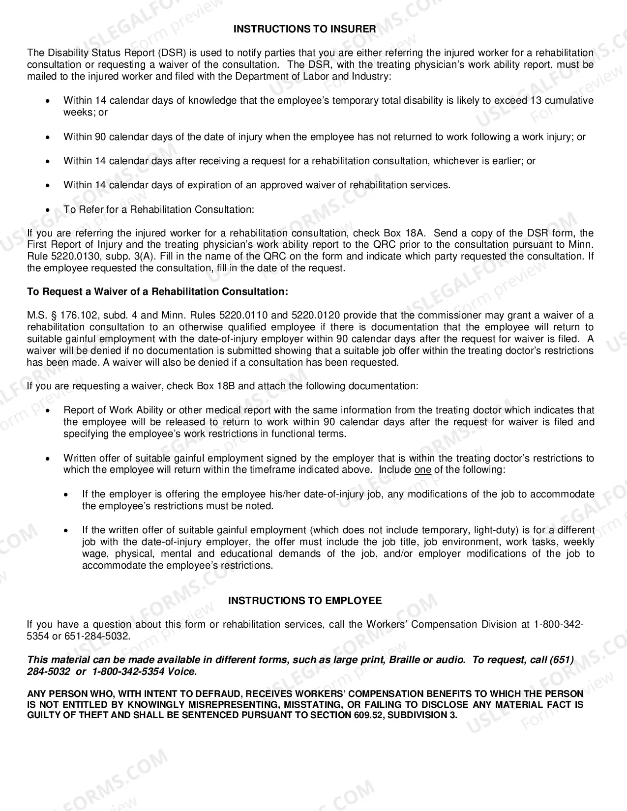 Preview Disability Status Report