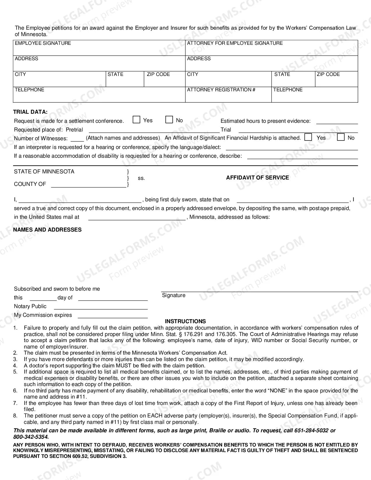 Preview Employees Claim Petition