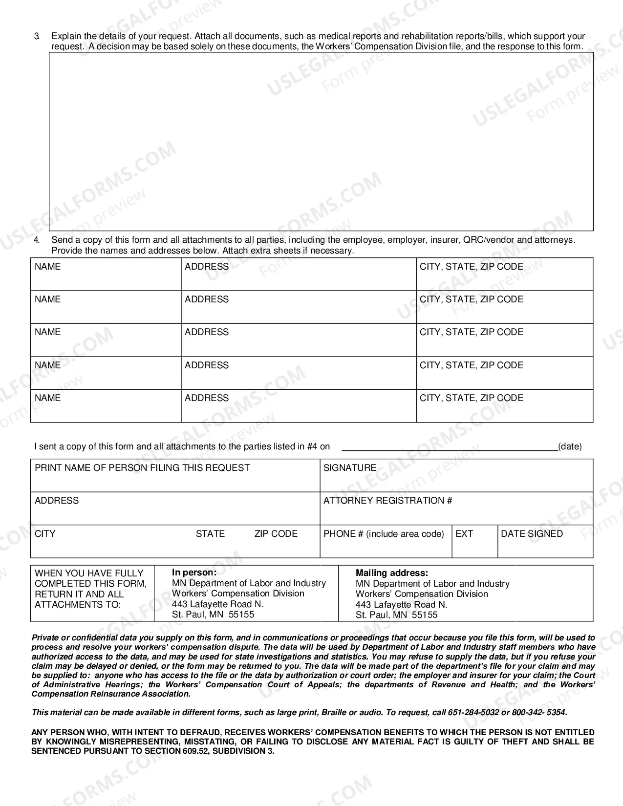 Preview Rehabilitation Request