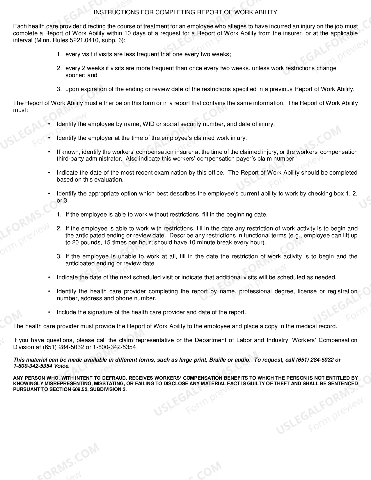 Preview Report of Work Ability