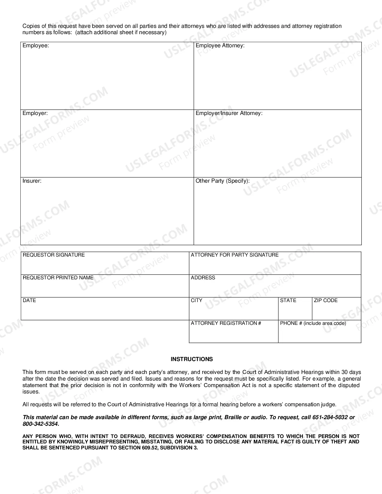 Preview Request For Formal Hearing