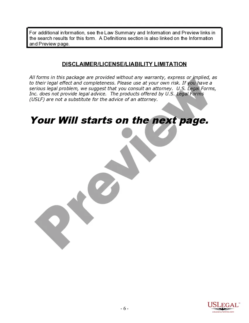 Preview Last Will and Testament for Divorced Person Not Remarried with No Children