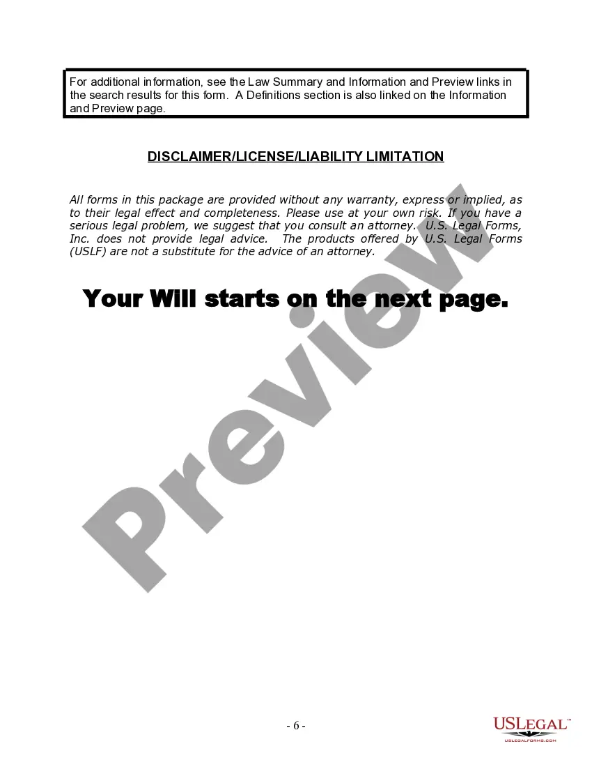 Preview Last Will and Testament for Divorced Person Not Remarried with Adult and Minor Children