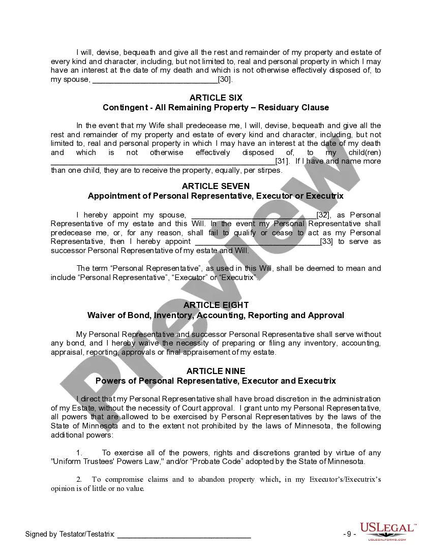 Preview Mutual Wills Package with Last Wills and Testaments for Married Couple with Adult Children