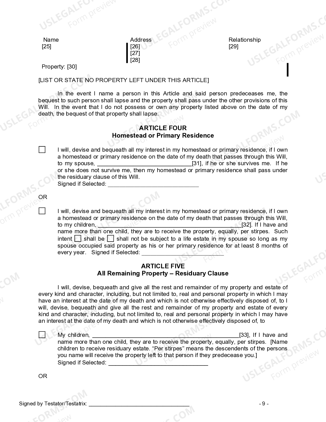 Minnesota Legal Last Will and Testament Form for Married Person with ...