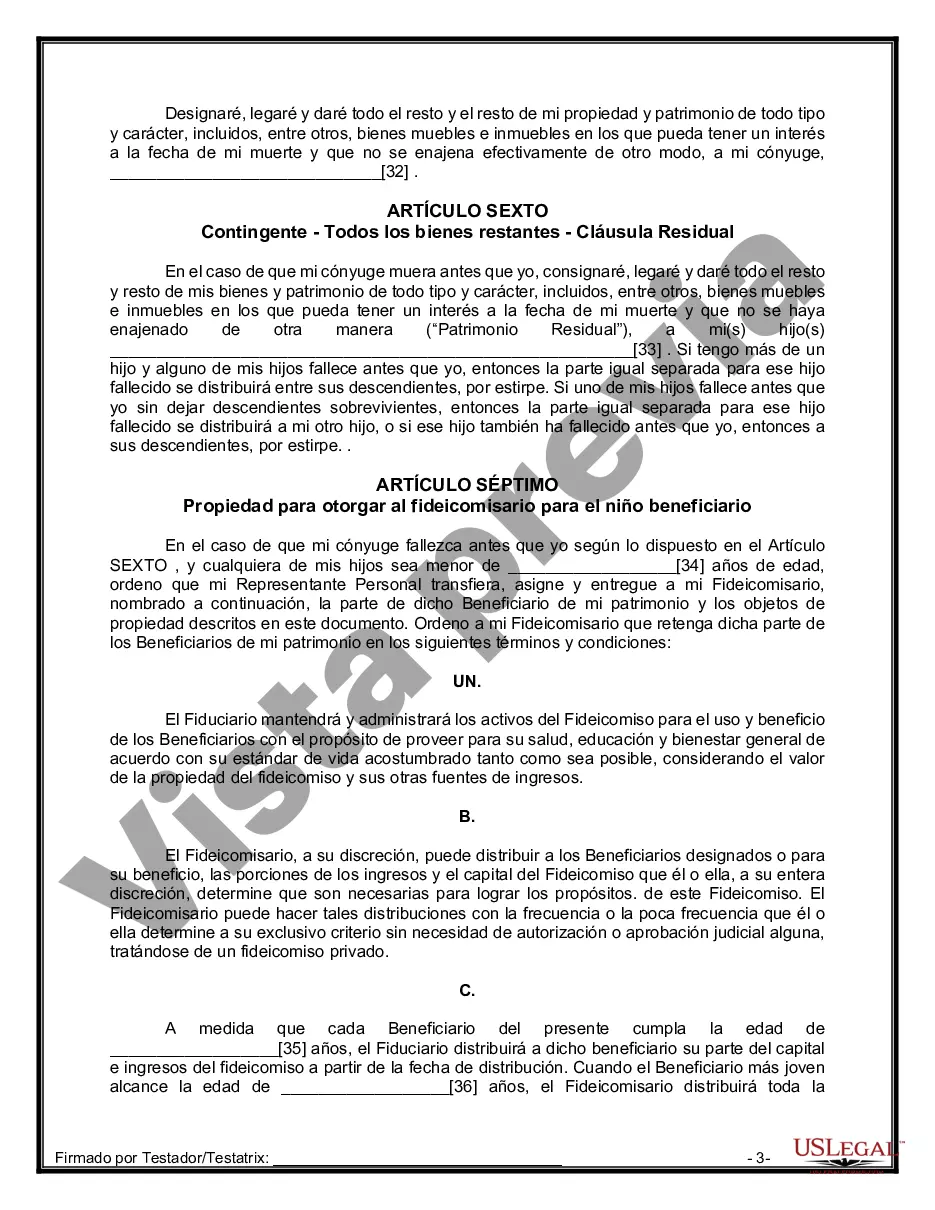 Preview Paquete de Voluntades Mutuas con Últimas Voluntades y Testamentos para Pareja Casada con Hijos Mayores y Menores