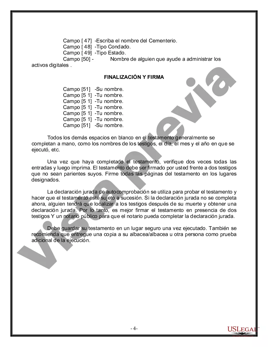 Preview Paquete de Voluntades Mutuas con Últimas Voluntades y Testamentos para Pareja Casada con Hijos Mayores y Menores