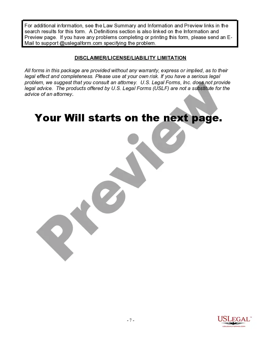 Preview Last Will for a Widow or Widower with no Children