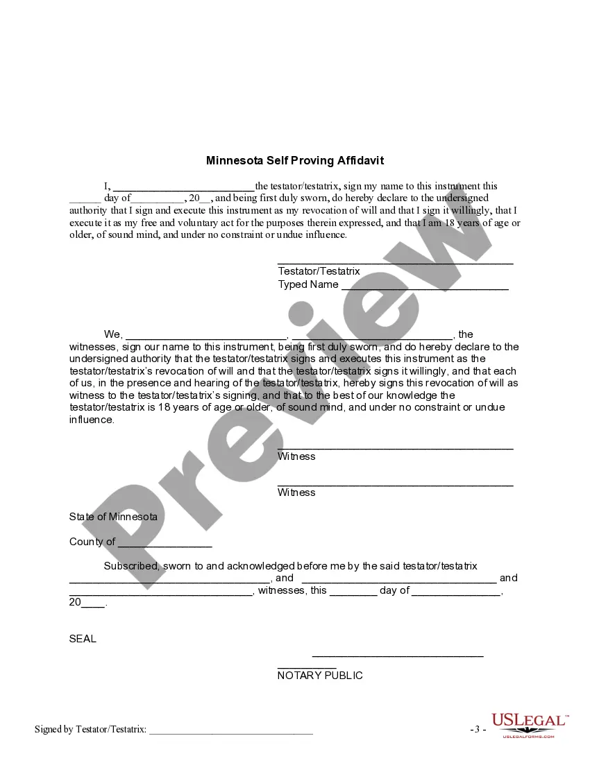 Preview Written Revocation of Will